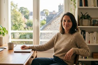 Femme dans un bureau à domicile à Nantes