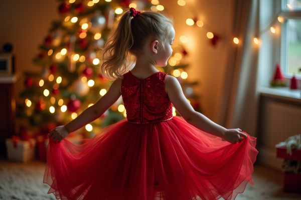 Émerveillez votre enfant avec une robe de Noël pour fillette singulière