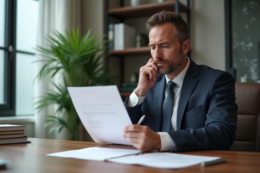 Homme d affaires en costume dans un bureau moderne